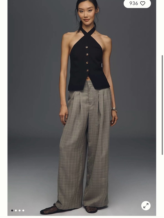 Anthropologie Pants - Maeve Anthropologie High Rise Plaid Wide Leg Pants Size M